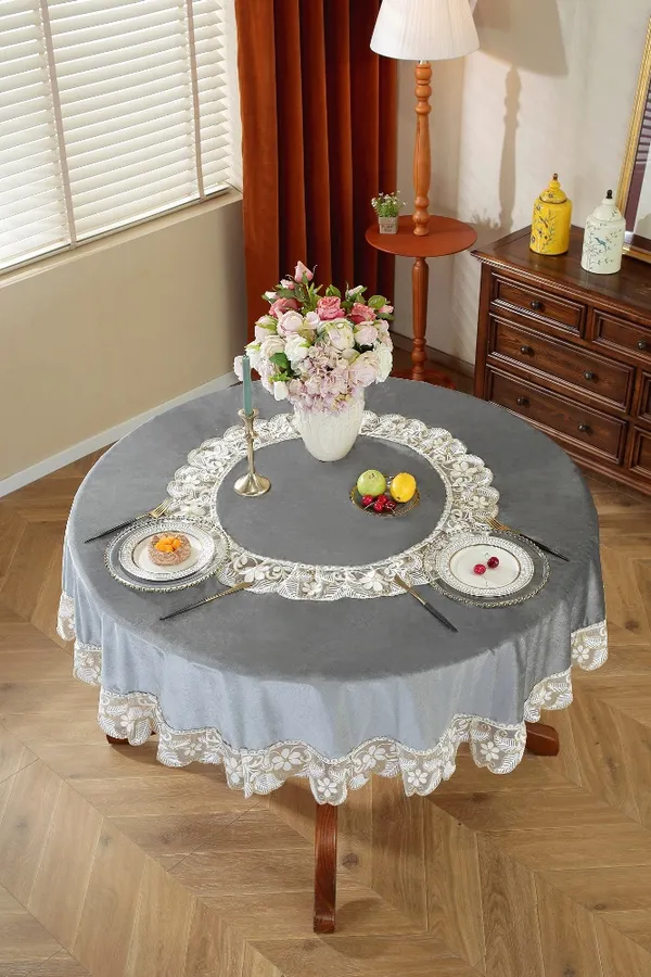 Elegant_Velvet_Lace_Embroidery_Design,_6_Seater_Round_Dining_Table_Cover_(Size-72"_Inches_Round)