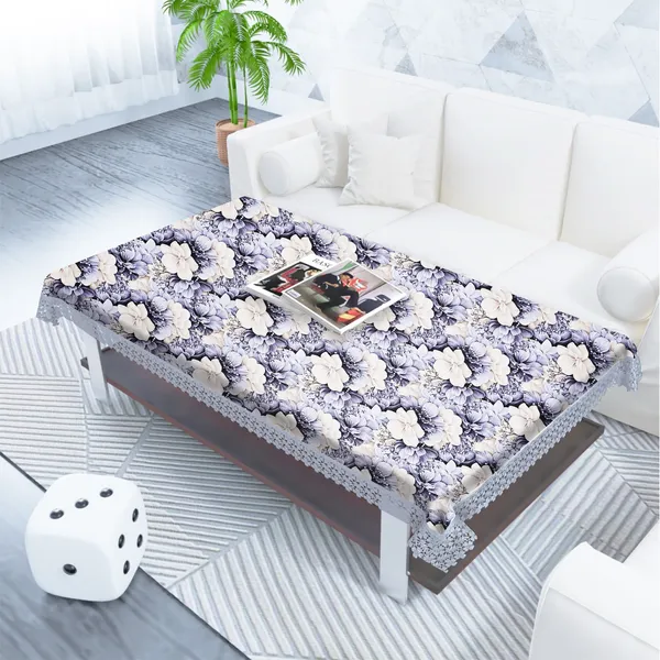 All_Over_Flower_Design_Table_Cover_|_Premium_Velvet_Fabric_|_Elegant,_Soft_&_Durable_|_Big_Bloom_Printed_Dining_Table_Cloth_for_2_Seater_Center_Tables_|_40x60_Inches_|_Blue_Color