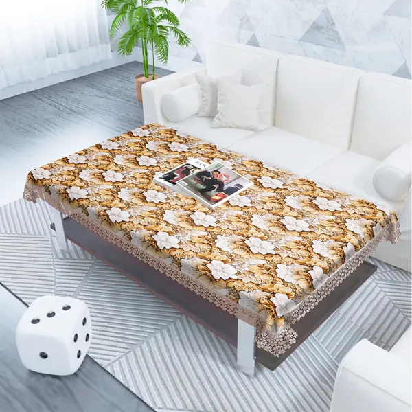 All_Over_Flower_Design_Table_Cover_|_Premium_Velvet_Fabric_|_Elegant,_Soft_&_Durable_|_Big_Bloom_Printed_Dining_Table_Cloth_for_2_Seater_Center_Tables_|_40x60_Inches_|_Golden_Color