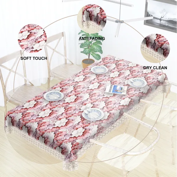 All_Over_Flower_Design_Table_Cover_|_Premium_Velvet_Fabric_|_Elegant,_Soft_&_Durable_|_Big_Bloom_Printed_Dining_Table_Cloth_for_2_Seater_Center_Tables_|_40x60_Inches_|_Pink_Color
