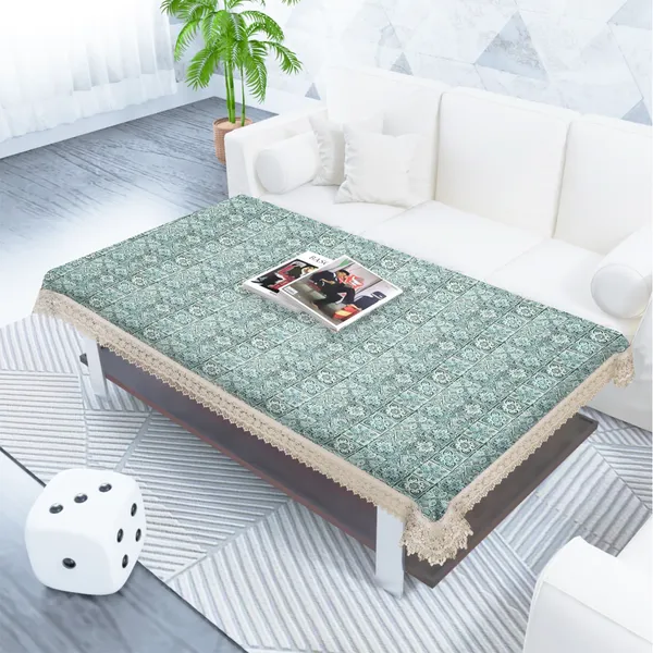 Vintage_Style_Printed_Table_Cloth_|_Soft_Polyester_Blend_Table_Cover_with_Lace_Edges_|_Traditional_Floral_Pattern_|_Washable_for_2_Seater_Center/Coffee_Tables_|_40x60_Inches_|_Teal_color