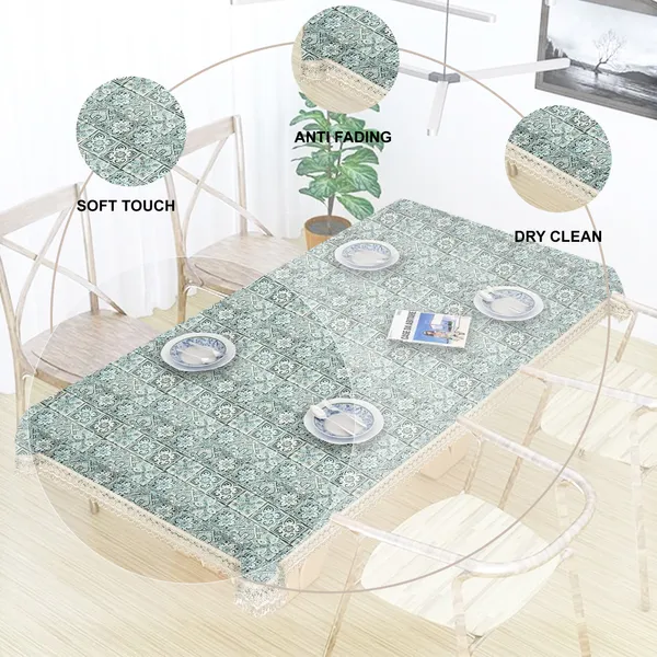 Vintage_Style_Printed_Table_Cloth_|_Soft_Polyester_Blend_Table_Cover_with_Lace_Edges_|_Traditional_Floral_Pattern_|_Washable_for_2_Seater_Center/Coffee_Tables_|_40x60_Inches_|_Teal_color