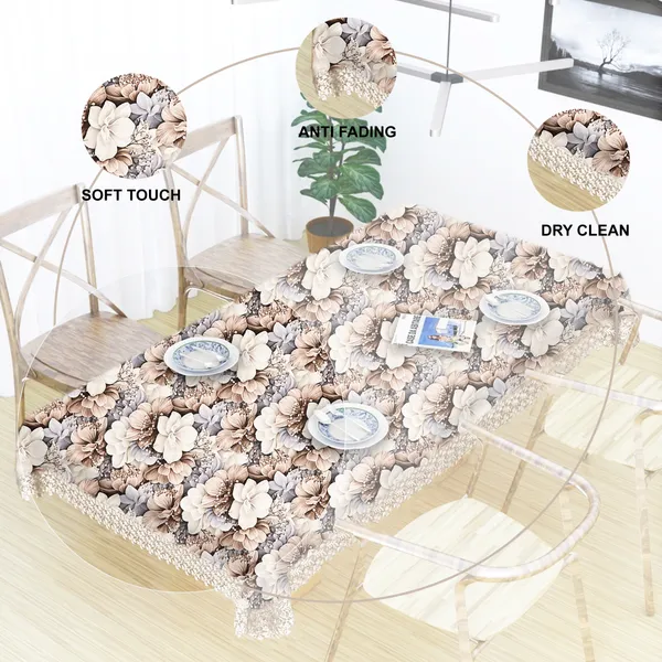 All_Over_Flower_Design_Table_Cover_|_Premium_Velvet_Fabric_|_Elegant,_Soft_&_Durable_|_Big_Bloom_Printed_Dining_Table_Cloth_for_8_Seater_Dining_Tables_|_60x90_Inches_|_Brown_Color