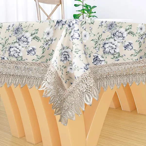 Floral_Printed_Table_Cover_for_8_Seater_Dining_Table_|_Elegant_Design_in_Jute_&_Cotton_Blend_Fabric_with_Lace_Border_|_Washable,_Reusable_Tablecloth_|_60x108_Inches_Blue_Flowers_on_Beige