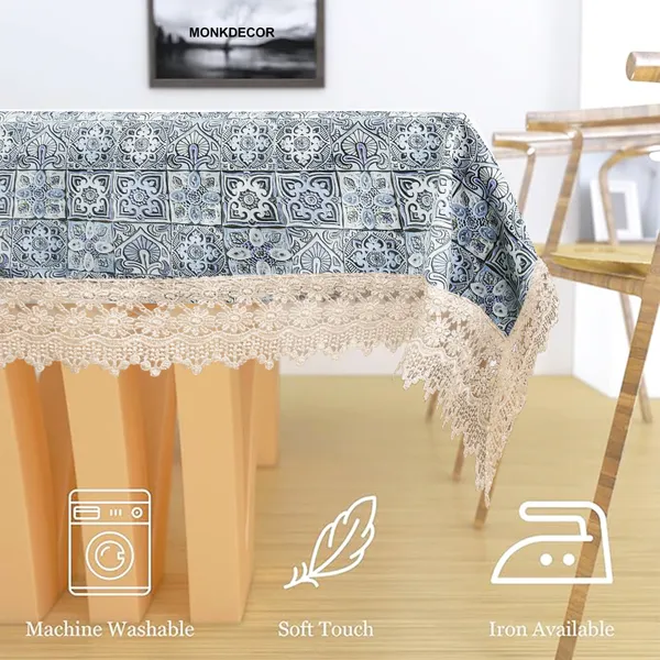 Vintage_Style_Printed_Table_Cloth_|_Soft_Polyester_Blend_Table_Cover_with_Lace_Edges_|_Traditional_Floral_Pattern_|_Washable_for_8_Seater_Dining_Tables_|_60x108_Inches_|_Blue_color