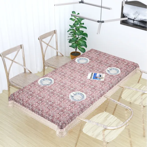 Vintage_Style_Printed_Table_Cloth_|_Soft_Polyester_Blend_Table_Cover_with_Lace_Edges_|_Traditional_Floral_Pattern_|_Washable_for_8_Seater_Dining_Tables_|_60x108_Inches_|_Maroon_color
