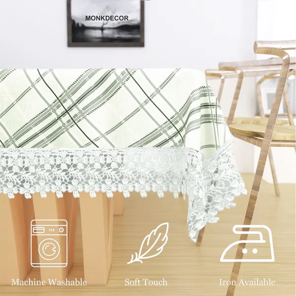 Elegant_Checkered_Table_Cover_for_8_Seater_Dining_Table_|_Jute_&_Cotton_Blend_with_Lace_Border_|_Washable,_Durable,_Rustic_Tablecloth_|_60x108_inches_|_Olive_Green_Color