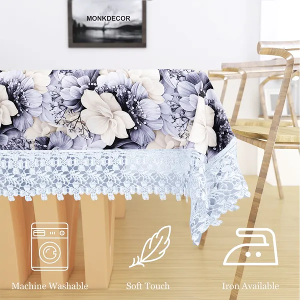 All_Over_Flower_Design_Table_Cover_|_Premium_Velvet_Fabric_|_Elegant,_Soft_&_Durable_|_Big_Bloom_Printed_Dining_Table_Cloth_for_6_Seater_Dining_Tables_|_60x90_Inches_|_Blue_Color