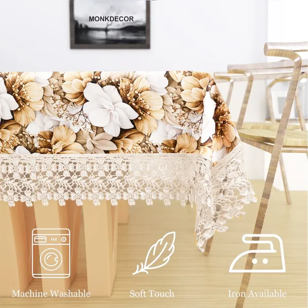 All_Over_Flower_Design_Table_Cover_|_Premium_Velvet_Fabric_|_Elegant,_Soft_&_Durable_|_Big_Bloom_Printed_Dining_Table_Cloth_for_6_Seater_Dining_Tables_|_60x90_Inches_|_Golden_Color