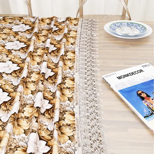 All_Over_Flower_Design_Table_Cover_|_Premium_Velvet_Fabric_|_Elegant,_Soft_&_Durable_|_Big_Bloom_Printed_Dining_Table_Cloth_for_6_Seater_Dining_Tables_|_60x90_Inches_|_Golden_Color