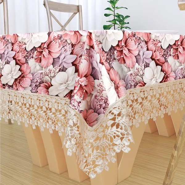 All_Over_Flower_Design_Table_Cover_|_Premium_Velvet_Fabric_|_Elegant,_Soft_&_Durable_|_Big_Bloom_Printed_Dining_Table_Cloth_for_6_Seater_Dining_Tables_|_60x90_Inches_|_Pink_Color