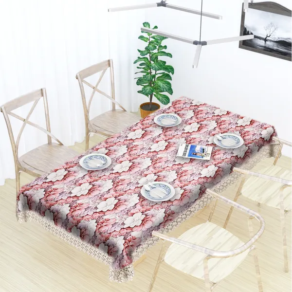 All_Over_Flower_Design_Table_Cover_|_Premium_Velvet_Fabric_|_Elegant,_Soft_&_Durable_|_Big_Bloom_Printed_Dining_Table_Cloth_for_6_Seater_Dining_Tables_|_60x90_Inches_|_Pink_Color