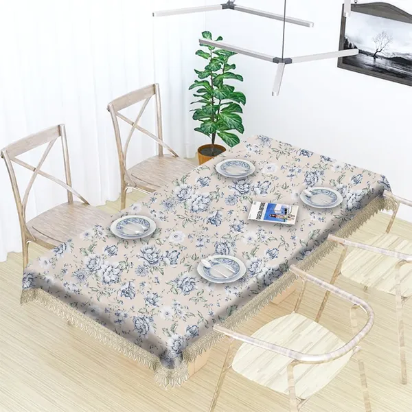 Floral_Printed_Table_Cover_for_6_Seater_Dining_Table_|_Elegant_Design_in_Jute_&_Cotton_Blend_Fabric_with_Lace_Border_|_Washable,_Reusable_Tablecloth_|_60x90_Inches_Blue_Flowers_on_Beige