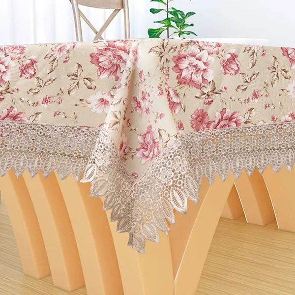 Floral_Printed_Table_Cover_for_6_Seater_Dining_Table_|_Elegant_Design_in_Jute_&_Cotton_Blend_Fabric_with_Lace_Border_|_Washable,_Reusable_Tablecloth_|_60x90_Inches_Pink_Flowers_on_Beige