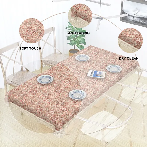 Vintage_Style_Printed_Table_Cloth_|_Soft_Polyester_Blend_Table_Cover_with_Lace_Edges_|_Traditional_Floral_Pattern_|_Washable_for_6_Seater_Dining_Tables_|_60x90_Inches_|_Orangish_color