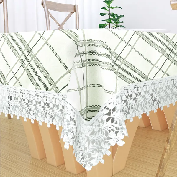 Elegant_Checkered_Table_Cover_for_6_Seater_Dining_Table_|_Jute_&_Cotton_Blend_with_Lace_Border_|_Washable,_Durable,_Rustic_Tablecloth_|_60x90_inches_|_Olive_Green_Color