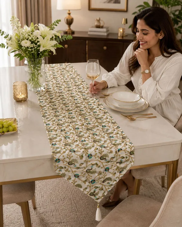 JEWEAVE_Luxury_Embroidered_Peacock_Table_Runner_with_Tassels_-_Elegant_Floral_Vine_&_Leaf_Design_Dresser_Scarf,_Traditional_Festive_Dining_Room_Table_Decor,_Green_Morr_|_13x70_Inch.