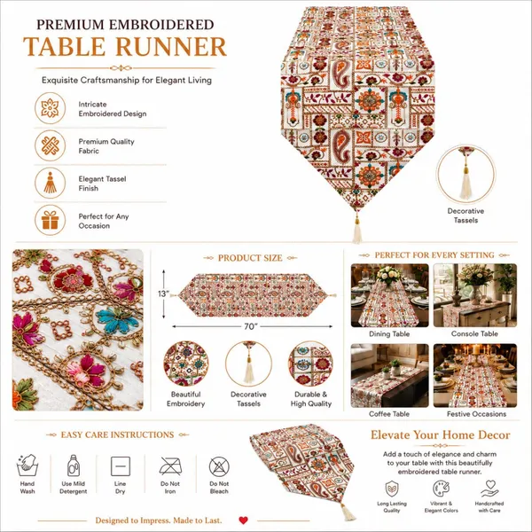 JEWEAVE_Rajasthani_Embroidered_Table_Runner_with_Tassel,_Traditional_Paisley_&_Floral_Motif_Grid_Dresser_Scarf,_Vibrant_Festive_Table_Decor_for_Dining_Room,_Rajasthani_Emb._ORG_|_13x70_Inch.