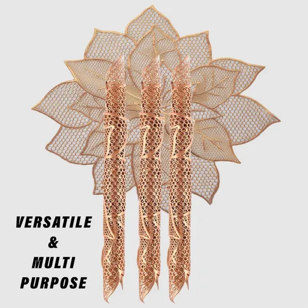 Elegant_Rexine_Floral_Cuutwork_Design_Kitchen_Dining_Table_Placemats,_Set_of_6_Pieces_(Size-18"_x_18"_Inches)_Rose_Gold