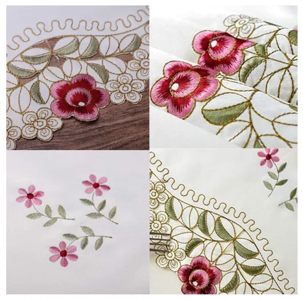 Attractive_Satin_Embroidery_Cutwork_Design_Center/Coffee_Table_Runner_(Size-33"_x_15"_Inches)