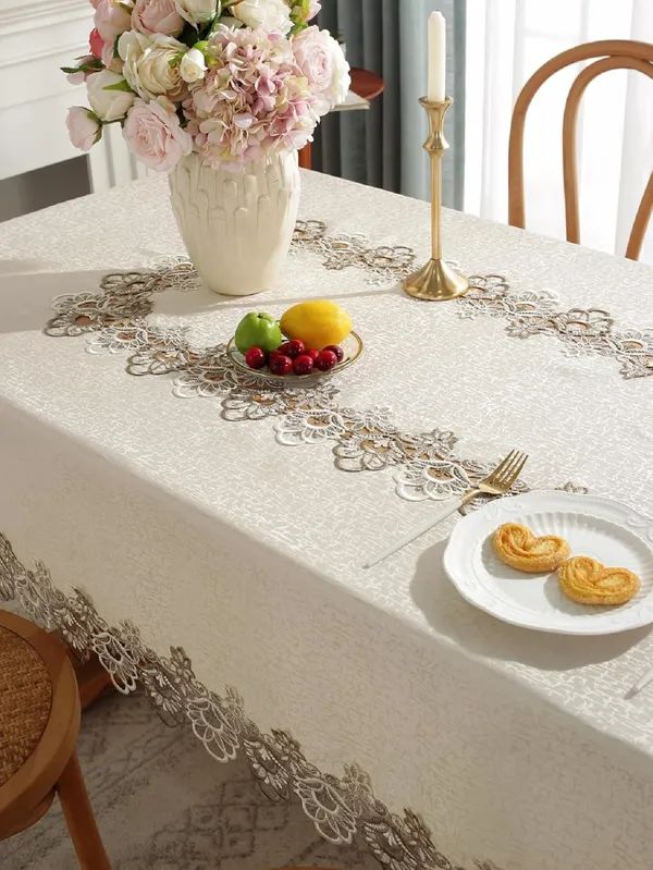 Attractive_&_Premium_Plain_Lace_Design,_8_Seater_Rectangular_Dining_Table_Cover_(Size-108"_x_60"_Inches)