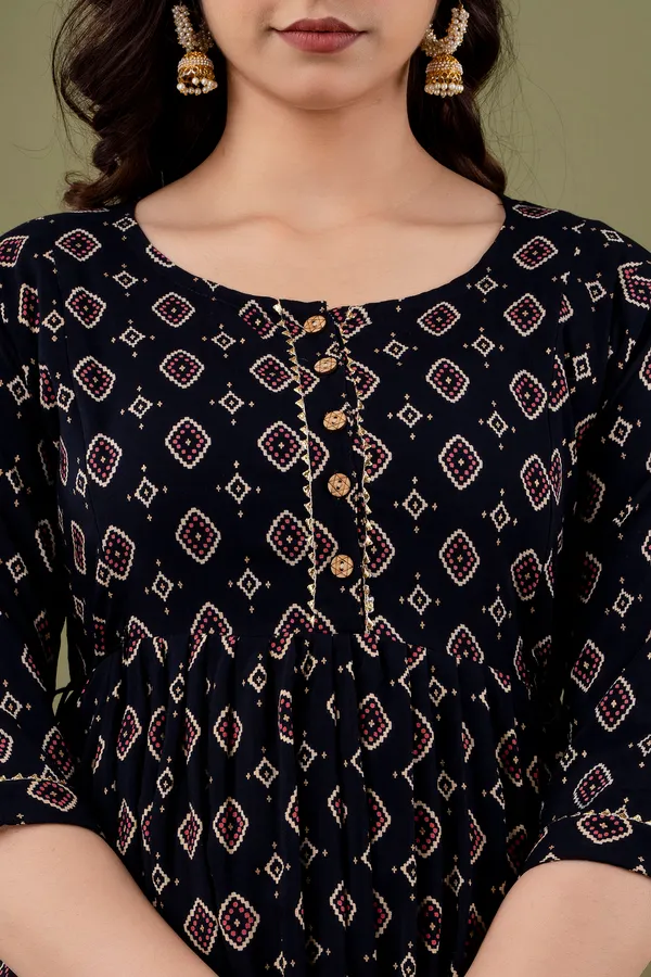 Black_Printed_Pure_Cotton_Rayon_Anarkali_Maternity_Kurta