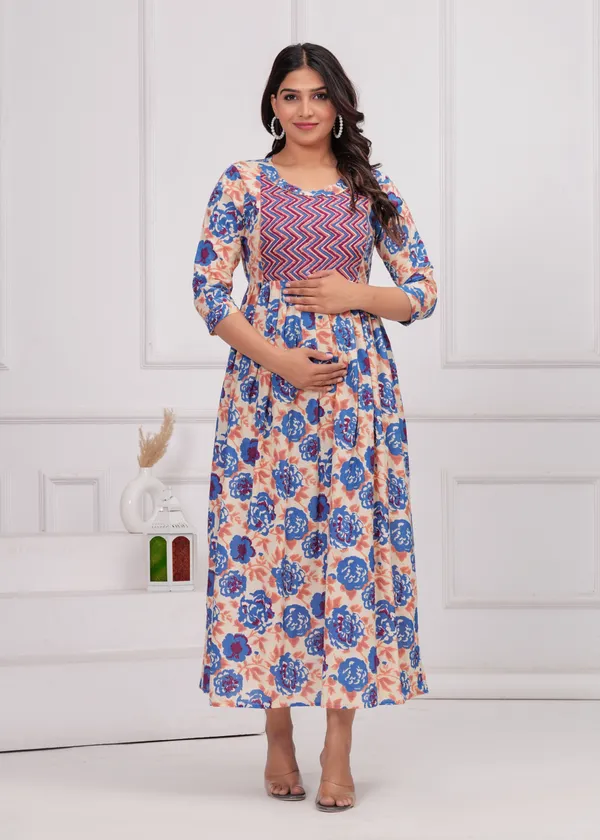 Blue_Multicolor_Maternity_Kurta_|_Pure_Cotton_Rayon_Feeding/Maternity_Kurta_For_Her