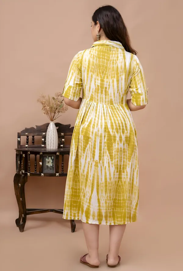 Yellow_Tie_Dyed_Collar_Maternity_Kurta_|_Pure_Cotton_Rayon_Feeding/Maternity_Kurta_For_Her