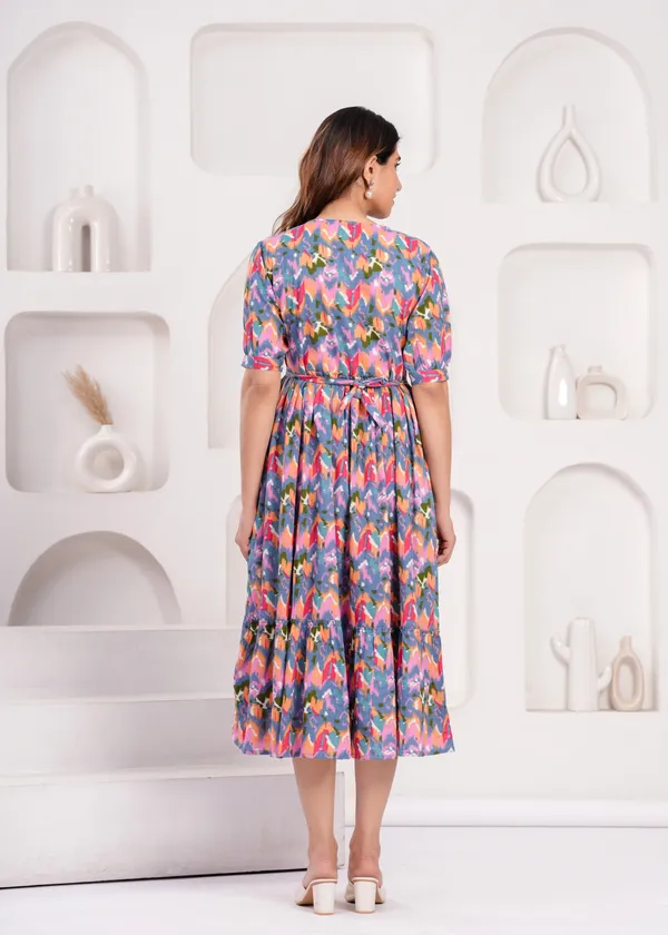 Multicolor_Printed_Puff_Sleeved_Maternity_Kurta_|_Pure_Cotton_Rayon_Feeding/Maternity_Kurta_For_Her