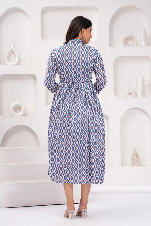 Cream_Blue_Printed_Maternity_Kurta_|_Pure_Cotton_Rayon_Feeding/Maternity_Kurta_For_Her_By_Vaani_Fashions