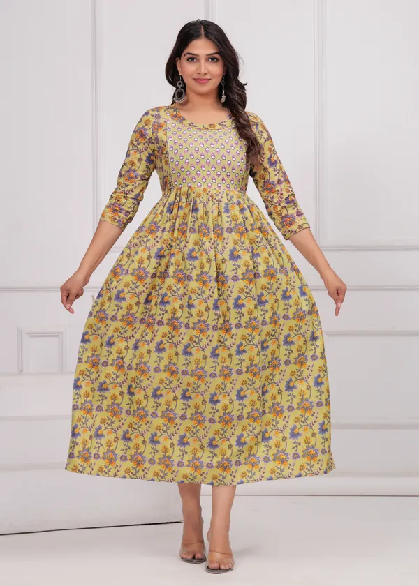 Yellow_Booty_Maternity_Kurta_|_Pure_Cotton_Rayon_Feeding/Maternity_Kurta_For_Her
