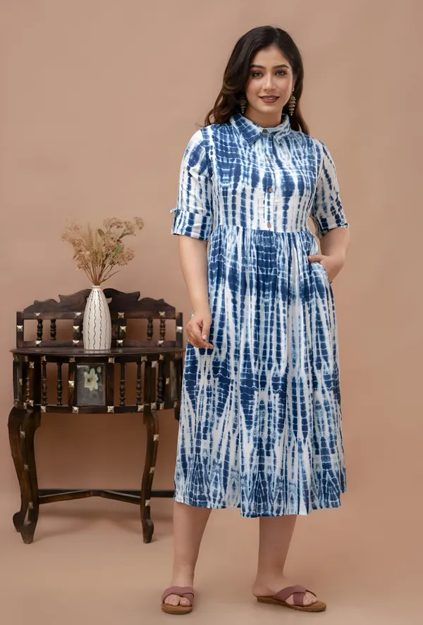 Blue_Tie_Dyed_Collar_Maternity_Kurta_|_Pure_Cotton_Rayon_Feeding/Maternity_Kurta_For_Her