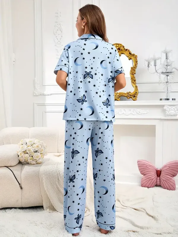 Blue_Lycra_Butterfly_And_Moon_Print_Pajama_Set_For_Women