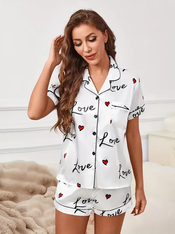 White_Lycra_Printed_Pajama_Set_For_Women
