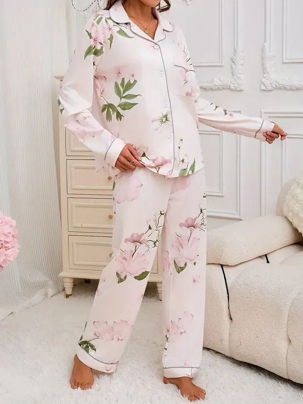 Off_White_Lycra_Floral_Print_Pajama_Set_For_Women