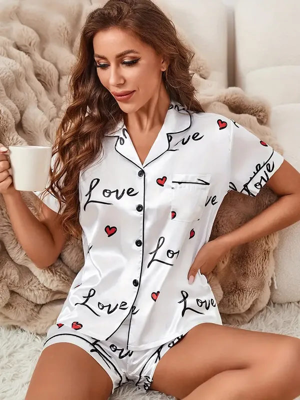 White_Lycra_Printed_Pajama_Set_For_Women