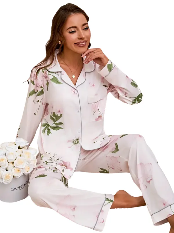 Off_White_Lycra_Floral_Print_Pajama_Set_For_Women