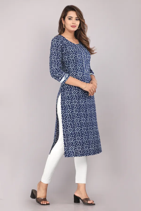 Indigo_Print_Pure_Cotton_Straight_Kurta