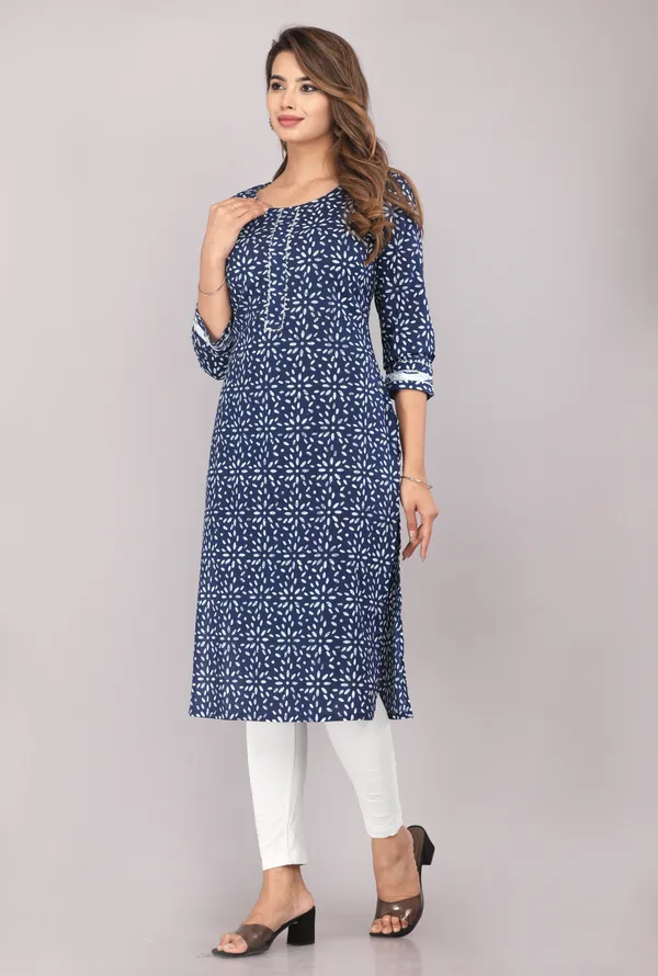 Indigo_Print_Pure_Cotton_Straight_Kurta