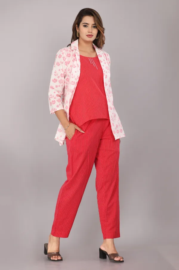 Pure_Cotton_Floral_Jaipuri_Printed_Top,_Pant_And_Jacket_Set