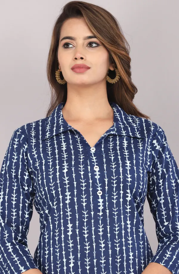 Indigo_Striped_Printed_Pure_Cotton_Straight_Kurta