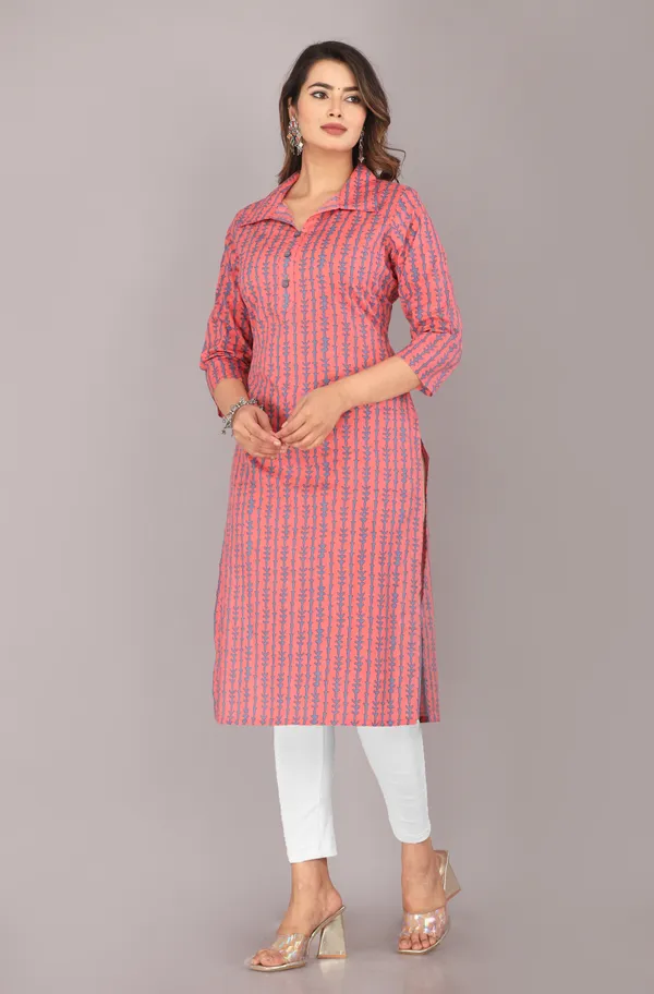 Pink_Striped_Printed_Pure_Cotton_Straight_Kurta