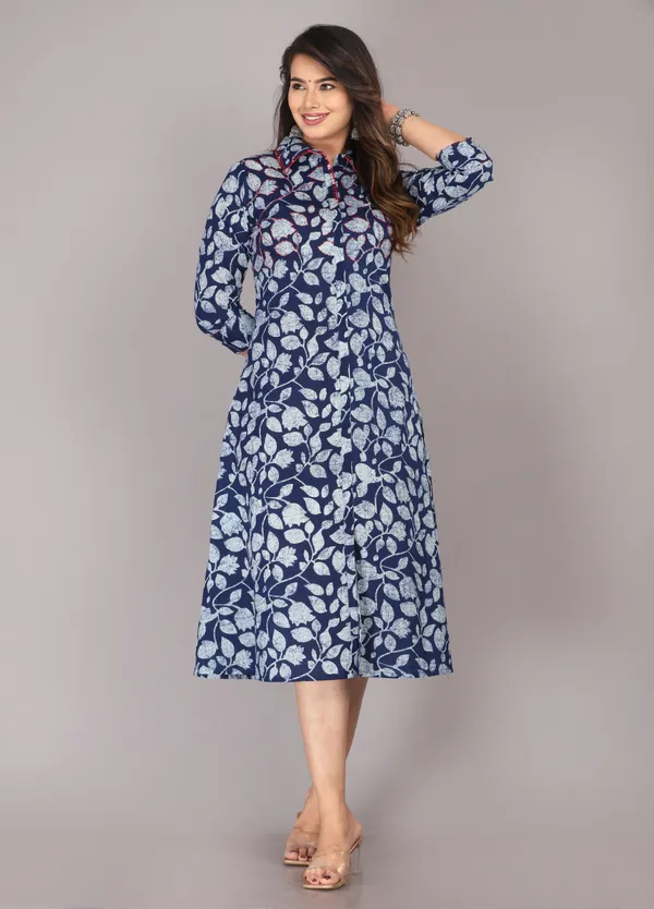 Blue_Floral_Print_Pure_Cotton_Embroidered_Kurta
