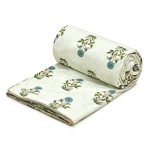 Green_White_Super_Soft_Microfiber_Cotton_Double_Dohar