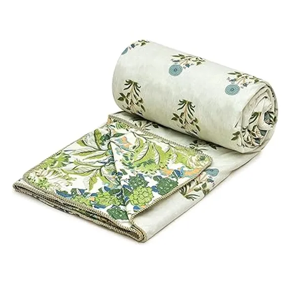 Green_White_Super_Soft_Microfiber_Cotton_Double_Dohar