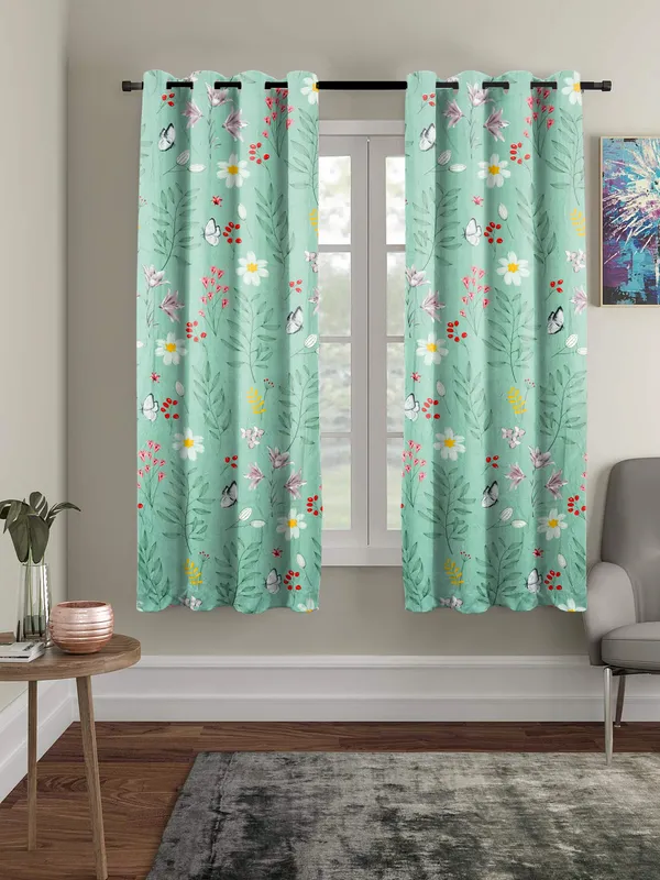 Floral_Green__Super_Soft_Brushed_Microfiber_Cotton_Curtains_For_Window