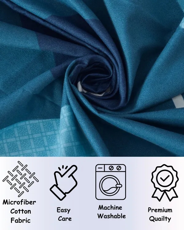 Geometric_Green_Super_Soft_Brushed_Microfiber_Cotton_Curtains_For_Window