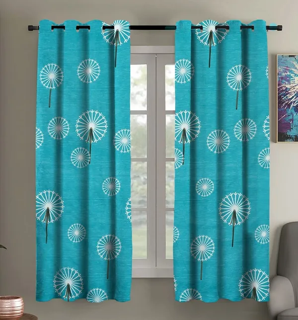 Turquoise_Floral_Super_Soft_Brushed_Microfiber_Cotton_Curtains_for_Window