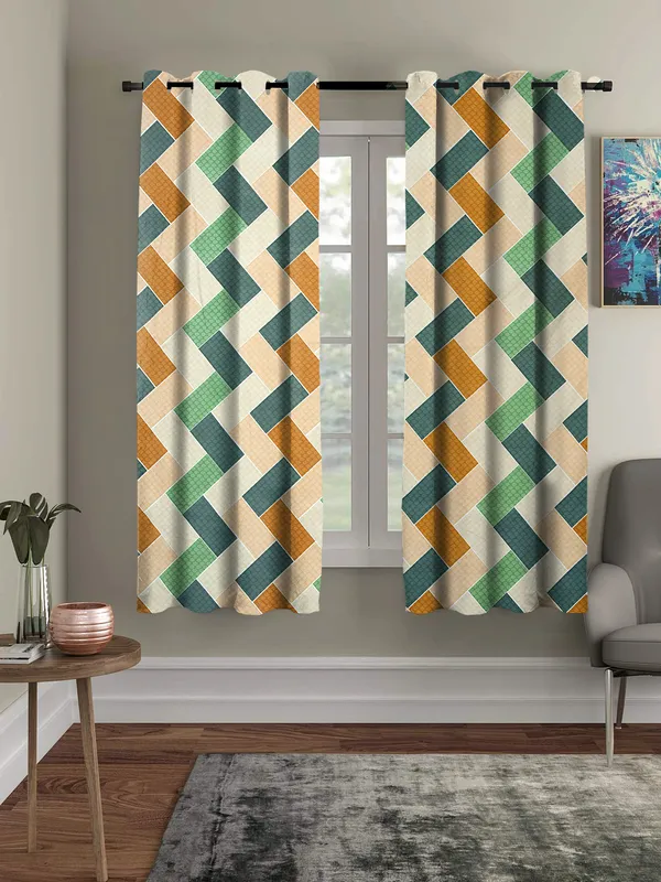 Geometric_Multicolor_Super_Soft_Brushed_Microfiber_Cotton_Curtains_For_Window