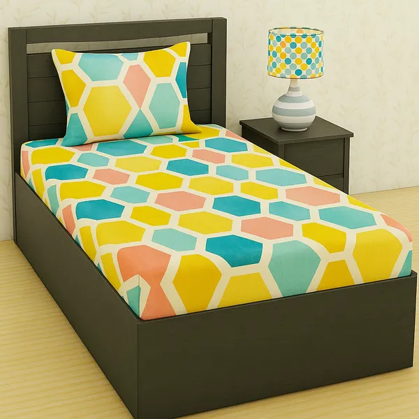 Microfiber_Cotton_Single_Bedsheet_with__Pillow_Cover